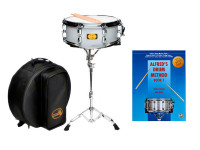 Proel Tamburo Pack TB Dave Black Student Signature Snare Drum Silver Proel Tamburo Pack TB Dave Black Student Signature Snare Drum Silver